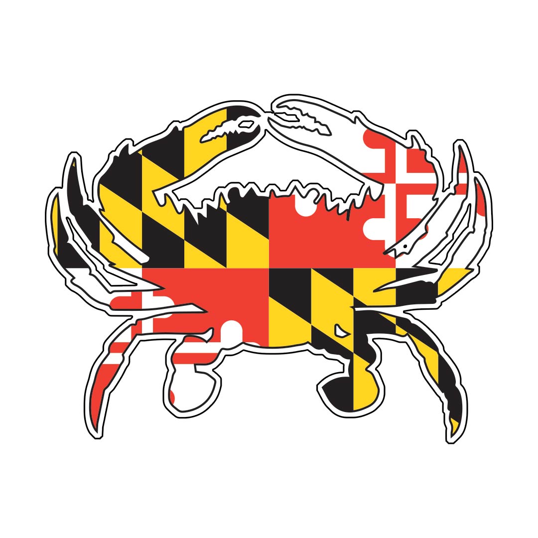 Maryland Flag Crab Sticker – Maryland My Maryland